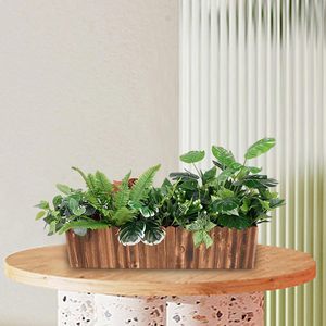 Pot de fleurs en bois, boîte à plantes rectangulaire, conteneur de jardin de bureau pour la maison, le bureau, la fenêtre, la décoration extérieure - Product Image 4