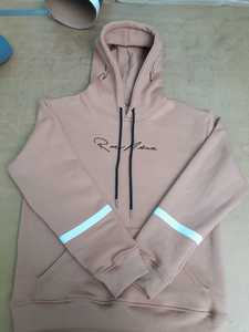 Sudadera con capucha de lana mezclada de algodón para hombre invierno en relieve para estampado de hojaldre patrón sólido bordado teñido liso impresión Digital de dos tonos - Product Image 4