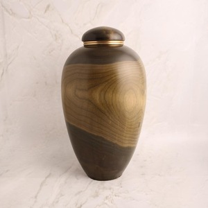 Wooden Classic Urn With Covered Top Traditional Interior Table Decor - Product Image 4