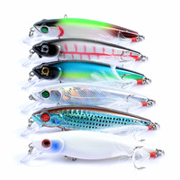 Leurre dur Laser Scale Minnow 8,6 cm 9,1 g avec hameçon triple à plumes pour la pêche au bar et au culter