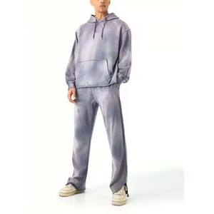 Men <b>Tie</b> <b>Dye</b> Hoodie Tracksuit <b>Set</b> Full Length Sweatpants Loose Fit Breathable Cotton Casual Autumn Wear - Product Image 1