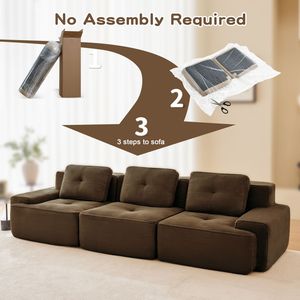 Divano Sezionale Moderno Modulare in Tessuto Corduroy 117, Oversize a 3 Posti con Seduta Profonda e Bordatura Perla per Soggiorno - Product Image 5