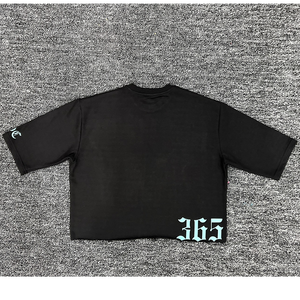 เสื้อยืดโอเวอร์ไซส์ทรงหลวม แขนเสื้อแบบดรอปโชว์เดอร์ ผ้าฝ้าย 100% สำหรับผู้ชาย สไตล์สตรีทแวร์ ผ้าถักเนื้อแน่น ปรับแต่งได้ แห้งเร็ว - Product Image 2