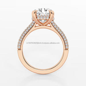 IGI/GIA Lab Grown Cut Diamond Vintage 14k Or Rose Unisexe Mariage/Anniversaire/Fête Bague Fine Cut Bague de Fiançailles pour Unisexe - Product Image 2