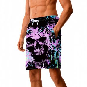 Shorts de bain pour homme entièrement imprimés par sublimation, séchage rapide, taille à cordon de serrage, style décontracté avec poches, longueur courte - Product Image 1