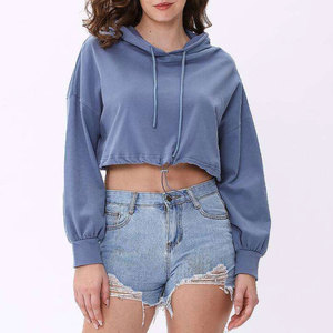 Sudadera con Capucha Corta para Mujer, de Primera Calidad, Más Vendida, Color Sólido, Ecológica, Transpirable, con Logotipo Frontal - Product Image 1