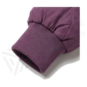 Quilted Puffer Jacket Stand Collar Full Sleeve Winter Coat Thick Polyester Filling Short Length Zipper Closure - Product Image 6