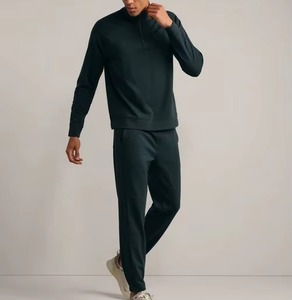 Pantalon de jogging formel pour homme en toile avec poches, taille élastique, taille mi-haute, en polyester et coton, coupe large - Product Image 5