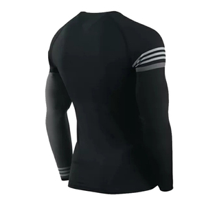 Custom Logo Men's Breathable Quick Dry Long Sleeve Rash Guard <b>Compression</b> <b>Shirt</b> Tribal Floral Sublimation Print MMA BJJ - Product Image 4