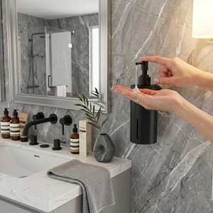 Distributeur de savon élégant en métal, support mural en acier inoxydable pour liquide de lavage des mains - Product Image 6