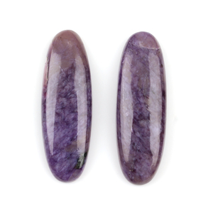 Venta al por mayor de Charoita Púrpura Natural, Cabujón Ovalado Largo de 10x30mm con Base Plana Calibrada, Gema Suelta para Fabricación de Joyas - Product Image 1