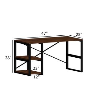 Salvia struttura in metallo nero 47 \ "scrivania del Computer con parte superiore in legno 2 ripiani per l'home Office da arredare il negozio di casa in bianco - Product Image 5