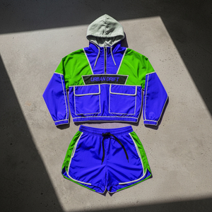Polyester Fabric <b>Women</b> Wear Windbreaker Summer Shorts Set Custom Logo Breathable Windbreaker Shorts Set - Product Image 5
