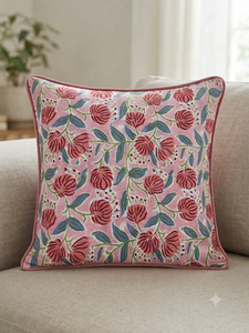 Premium 100% Cotton Handcrafted Anti-Bacteria Washable Luxury <b>Throw</b> <b>Pillow</b> Cover Customizable Floral/Portrait/Festival Patterns - Product Image 6