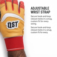 Gants de frappeur de baseball en cuir avec logo personnalisé, écologiques, respirants, fermeture au poignet, perforés, ajustement confortable et flexible