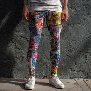 Leggings de compression imprimés pour hommes, taille élastique, style streetwear estival, pour l'entraînement et le fitness - Product Image 2