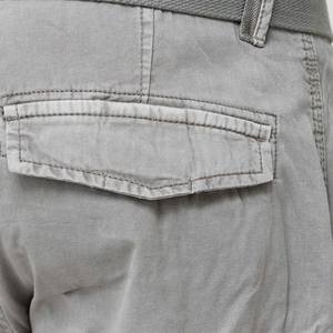 Shorts cargo gris pour hommes avec poches latérales, taille mi-haute, vêtements décontractés, matière en toile respirante - Product Image 6