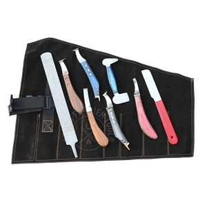 เครื่องมือตัดแต่งกีบม้า ยี่ห้อ Manufacturer รุ่น Farrier Hoof Knife ด้ามจับถอดได้ ใบมีดวงกลมขนาดใหญ่ ปลายทองเหลืองสีรุ้งสองด้าน พร้อมตะไบขัด - Product Image 6