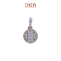 Collier pendentif rond en diamant Halo, pendentif double cercle, bijoux fins de luxe, cadeau pour femmes