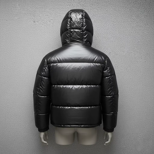 Chaqueta de Plumón Acolchada con Capucha y Cremallera para Hombre, de Alta Calidad, Impermeable, Talla Grande, de Moda Invernal, Brillante - Product Image 4