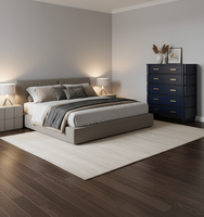 Cadre de lit pliable et gonflable PKP à 5 tiroirs, moderne et écologique, en bois de manguier, meuble de chambre à coucher, fabriqué à la main, usine OEM ODM