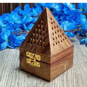 Quemador de Incienso Piramidal de Madera, Difusor de Aromaterapia, Porta Incienso con Caja de Almacenamiento para Decoración del Hogar - Product Image 4