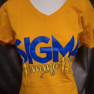 เสื้อยืดแขนสั้นคอกลมสีน้ำเงินทอง ตราสัญลักษณ์ Sigma Gamma Rho สำหรับผู้หญิง ทรงเข้ารูป ใส่สบาย ระบายอากาศได้ดี เป็นมิตรต่อสิ่งแวดล้อม เหมาะสำหรับฤดูร้อน - Product Image 4