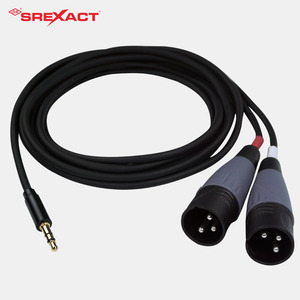Cable de 3.5mm Estéreo a 2x XLR Macho, Par Trenzado, Revestimiento de PVC, Plateado - Product Image 3