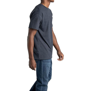 Camiseta Informal para Hombre, Cuello Redondo, Color Gris Carbón Oscuro, Mezcla de Algodón, Corte Holgado y Cómodo para Uso Diario - Product Image 2