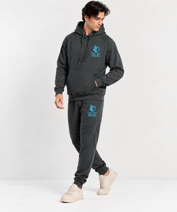 OARH INT INDUSTRY Ensemble de survêtement à capuche pour homme, couleur unie, manches longues, décontracté, respirant, léger, en coton, sweat-shirt et pantalon - Product Image 1