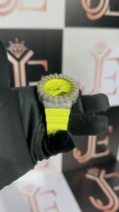 Montre à quartz de luxe pour homme, boîtier en alliage de 41 mm, bracelet en caoutchouc, verre, cadran romain, aiguilles lumineuses, fermoir caché, résistance à l'eau 3 BAR, MIYOTA - Product Image 3