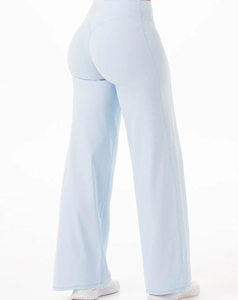 Legging de yoga évasé pour femme, uni, extensible dans quatre directions, séchage rapide, grande taille, respirant, coupe-vent, taille haute, en tissu tricoté - Product Image 2