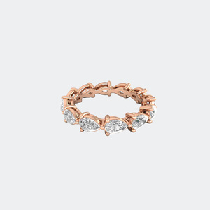 Bague éternité sertie de pierres en forme de poire 4.80CTW - Product Image 6