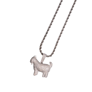 Colgante de cabra estilo Hip Hop con certificado de diamante, chapado en oro, con moissanita personalizada, colgante de animal, amuleto, collar de cabra brillante para él - Product Image 3
