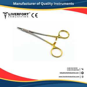 Portaagujas Premium T.C Neivert, de un solo anillo, desviado 12 cm, para cirugía plástica de estiramiento facial, instrumentos quirúrgicos de acero inoxidable alemán - Product Image 2