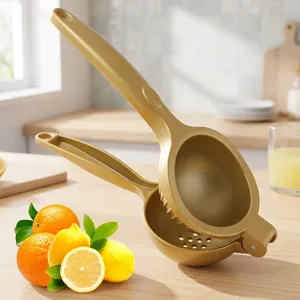 Presse-agrumes manuel en métal doré robuste pour citrons, citrons verts et fruits – Extracteur de jus portatif pour cuisine et cocktails - Product Image 4
