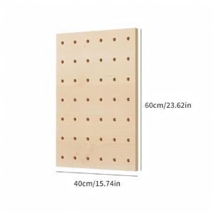 Bestseller Xiaohongshu: Pannello Forato in Legno Massello 40x60cm Stile INS, Organizzatore Decorativo a Singolo Livello - Product Image 2