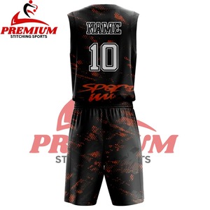 Uniforme de basket-ball imprimé sur mesure, tissu en polyester doux, respirant, séchage rapide, couleurs et logos personnalisables, uniforme de basket-ball - Product Image 2