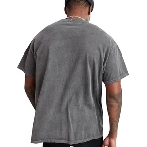 Camiseta de alta calidad para hombre, 100% algodón, lavada con ácido, estilo vintage, manga corta, talla grande. - Product Image 6