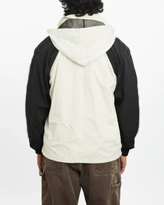 100% Polyester Lightweight Anorak Jacket Water Resistant Color <b>Block</b> Windproof Windbreaker Jacket for Men - Product Image 2