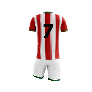 Conjunto de Camiseta de Fútbol a Rayas Rojas y Blancas para Hombre, Uniforme Deportivo Transpirable de Poliéster de Manga Corta, Ajuste Atlético para Todas las Temporadas - Product Image 1
