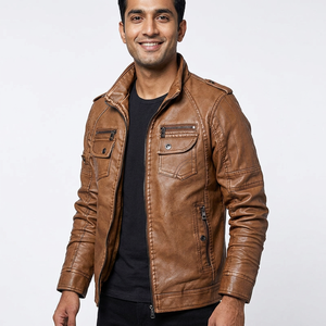 Cheap price Factory direct sale new arrival leather jacket <b>men</b> customized Bulk Quantity genuine jacket for <b>men</b> - Product Image 1