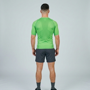 Men's Short Sleeve Compression T-Shirt Geometric Print Quick Dry Sporty Fit O-Neck Knitted Polyester Workout Shirt - Product Image 2