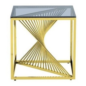 Mid-century Design Luxury Furniture Glass Top <b>Sofa</b> <b>Side</b> <b>Table</b> <b>for</b> Living Room, Hotel, Office Gold Corner <b>Table</b> Manufacture - Product Image 1