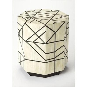 ILAHI's Bone Inlay <b>Table</b> Modern Design Agate Detailing <b>Storage</b> Portable Home Furniture - Product Image 1