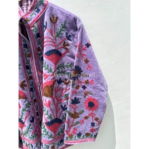 Veste en velours violet, veste brodée Suzani d'Ouzbékistan, veste <span class=keywords><strong>chic</strong></span> bohème, veste style <span class=keywords><strong>hippie</strong></span>, tenues pour femmes - Product Image 3