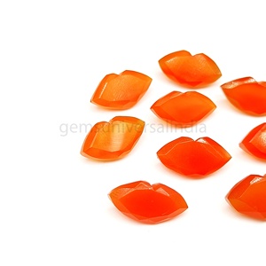 Cuentas de piedra preciosa de cornalina natural talladas a mano con forma de labios lisos para la fabricación de joyas, 15x9mm, abalorios sueltos de labios tallados, a granel. - Product Image 2