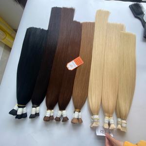 Extensiones de cabello humano 100% baratas en bruto alineadas con cutícula vietnamita virgen de color natural liso sin procesar - Product Image 1