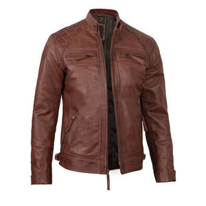 High Quality Soft <b>Leather</b> Casual Winter <b>Jacket</b> Wholesale Price Fashion <b>Men's</b> Genuine <b>Leather</b> <b>Jacket</b> For Online Sale - Product Image 3