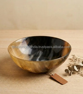 ชามทำจากเขาสัตว์ธรรมชาติคุณภาพสูง งานฝีมือทำมือ เหมาะสำหรับเสิร์ฟสลัด ของว่าง ใช้ในห้องครัว ตกแต่งโต๊ะอาหาร - Product Image 5